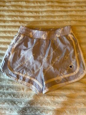 Champion Women’s Lavender Athletic Shorts with White Trim small youth